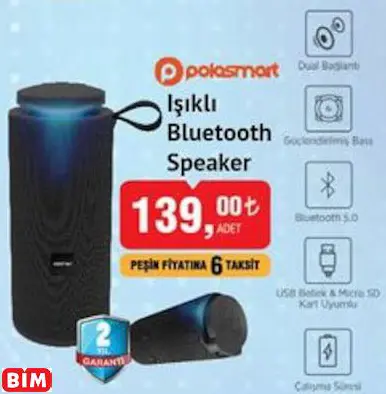 POLOSMART IŞIKLI BLUETOOTH SPEAKER